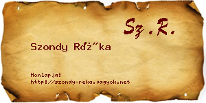 Szondy Réka névjegykártya